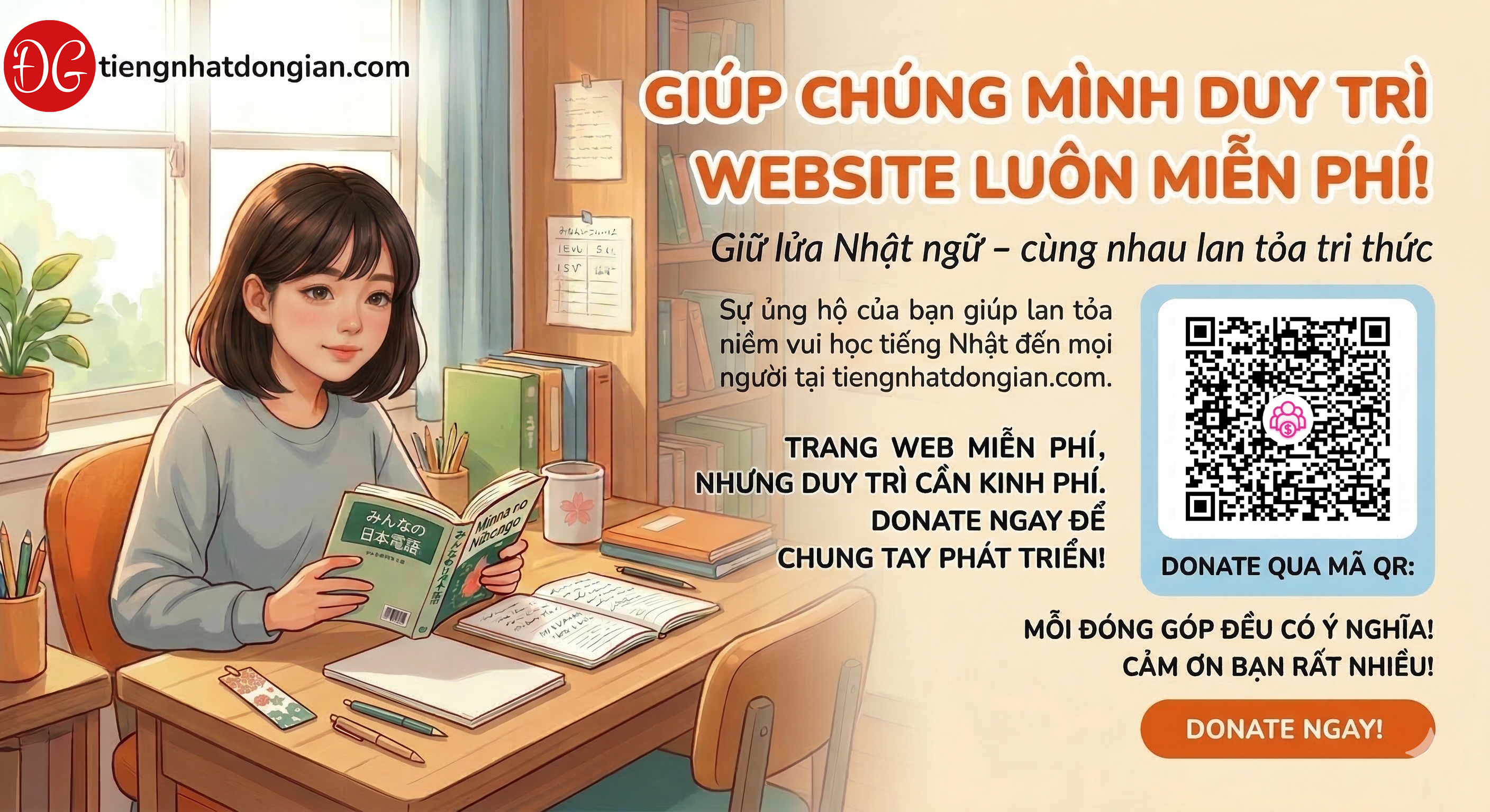 Ủng hộ tiếng nhật đơn giản