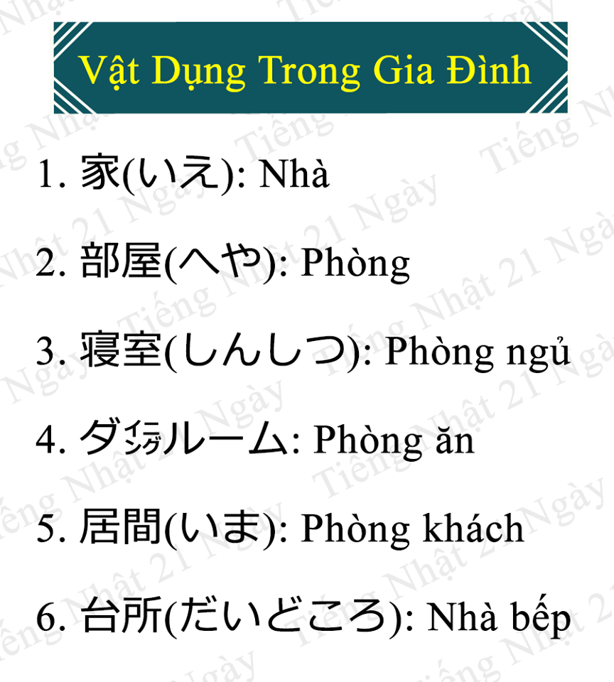 【Tổng Hợp】Từ Vựng Vận Dụng Trong Gia Đình