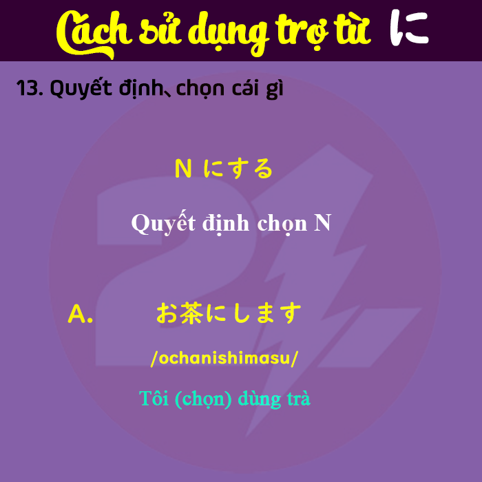 13 Cách dùng Thông dụng nhất của trợ từ に