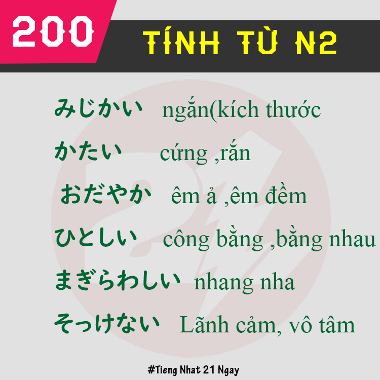 200 Tính Từ N2