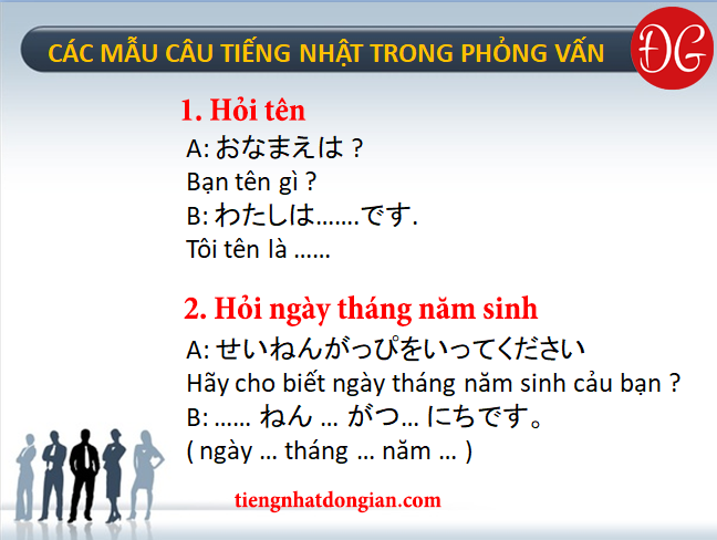 Các mẫu câu tiếng nhật trong phỏng vấn