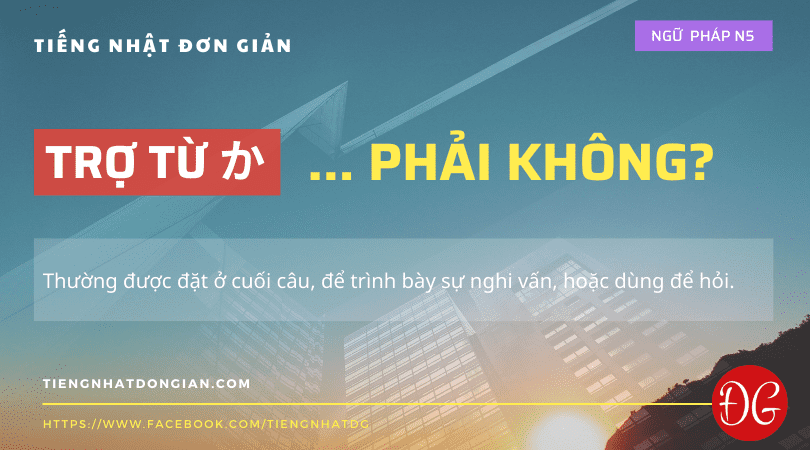 Trợ Từ か：… Phải Không?