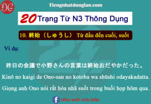 20 Trạng từ N3 thông dụng