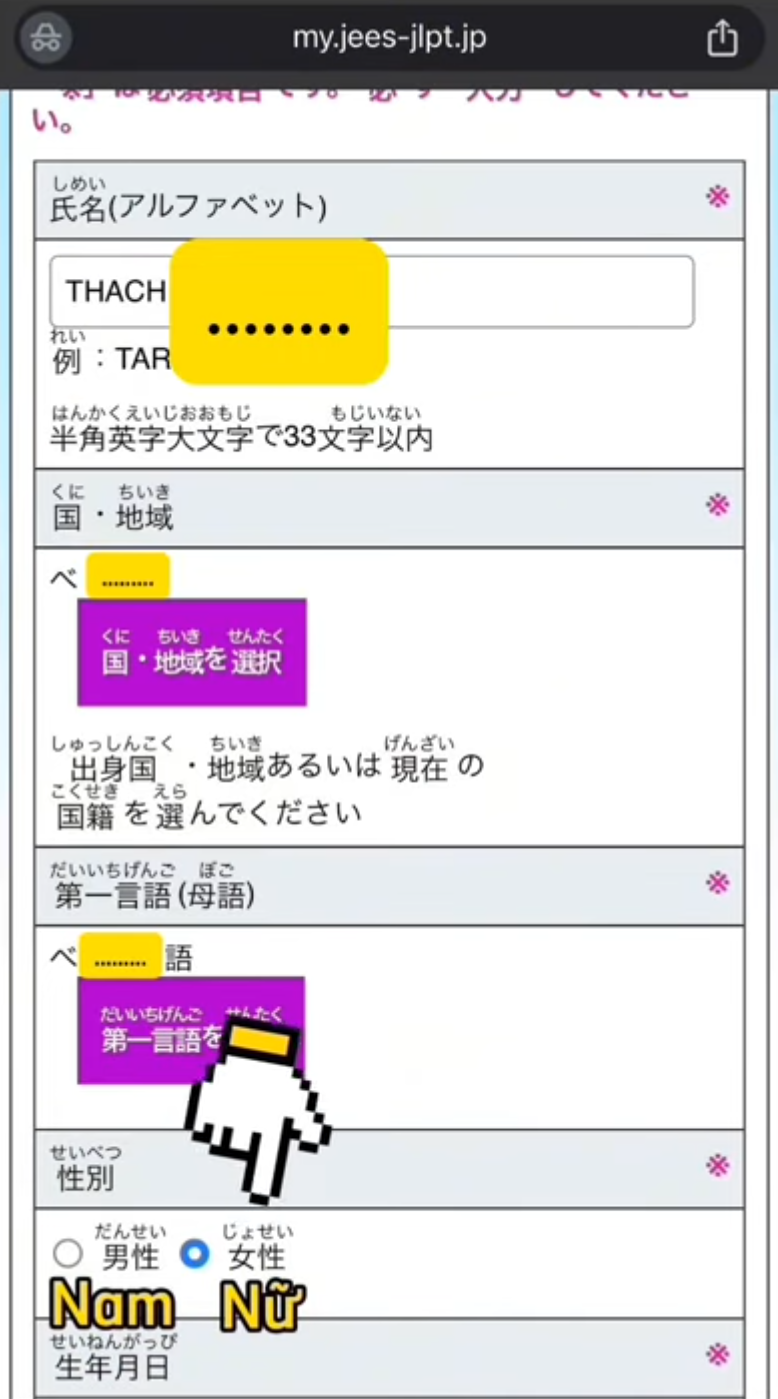 Huong dan tao tai khoan dang ky thi JLPT 9