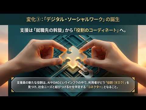 「AIは仕事を奪うのか、それとも『役割』を創るのか。アセモグル理論とDAOから考える、2026年の福祉・就労支援」｜坂根匡宣@変異型ソーシャルワーカー