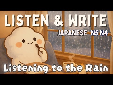 Japanese Dictation & Shadowing ☔ Rain Sounds | Relax & Focus Study