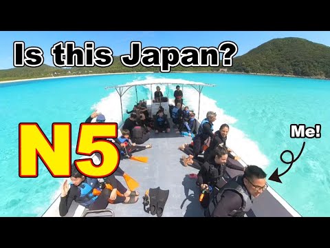 【N5-N4】Magical sea in Okinawa, Tokashiki island🇯🇵 / Easy Japanese Vlog