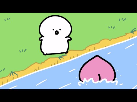 川から桃が流れてきたよ