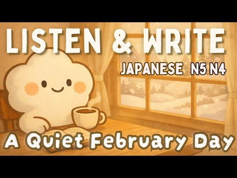 Japanese Dictation & Shadowing 🍃 Quiet February Day | Relax & Focus Study