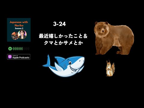 Japanese Podcast Season 3-24 最近嬉しかったこと＆ クマとかサメとか #日本語ポッドキャスト