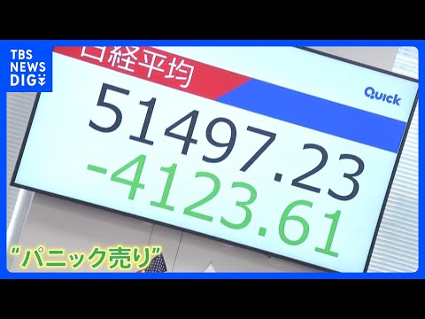 「パニック売り」株価2800円超の歴史的急落　中東に原油依存の日本は株安・円安・債券安の「トリプル安」の可能性も　イラン情勢｜TBS NEWS DIG