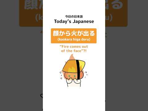 Japanese Idiom: 顔から火が出る (kaokara higa deru) “Fire comes out of the face”?! #shorts