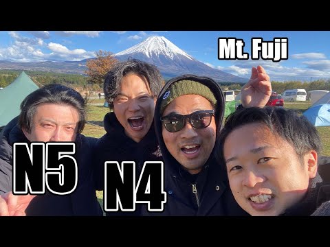 【N5-N4】Camping at Mt.Fuji / Easy Japanese Vlog – Japanese listening practice