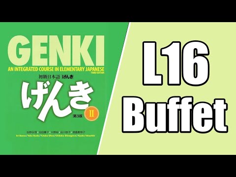 【Genki 2】L16 Buffet lunch – Easy Japanese podcast for beginners