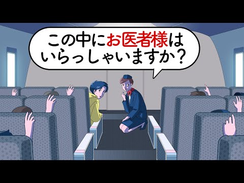 お医者様しか乗ってなかった飛行機【アニメ】【コント】