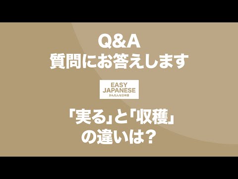 #095 Q&A｜「実る」と「収穫」の違いは？ / EASY JAPANESE Japanese Podcast for beginners
