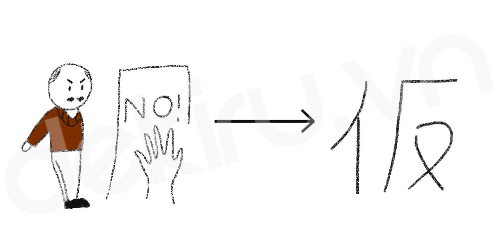 Giải Nghĩa kanji 仮